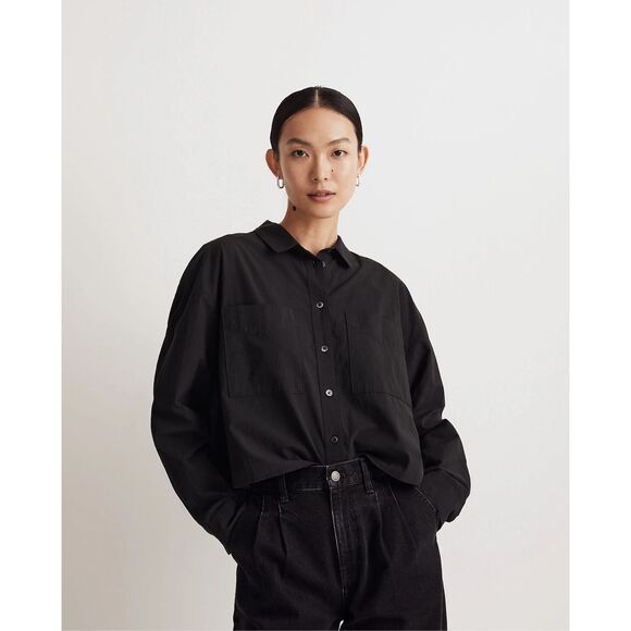 $85 Madewell Signature crop Poplin Oversized Shirt size XL m1 - Picture 1 of 5